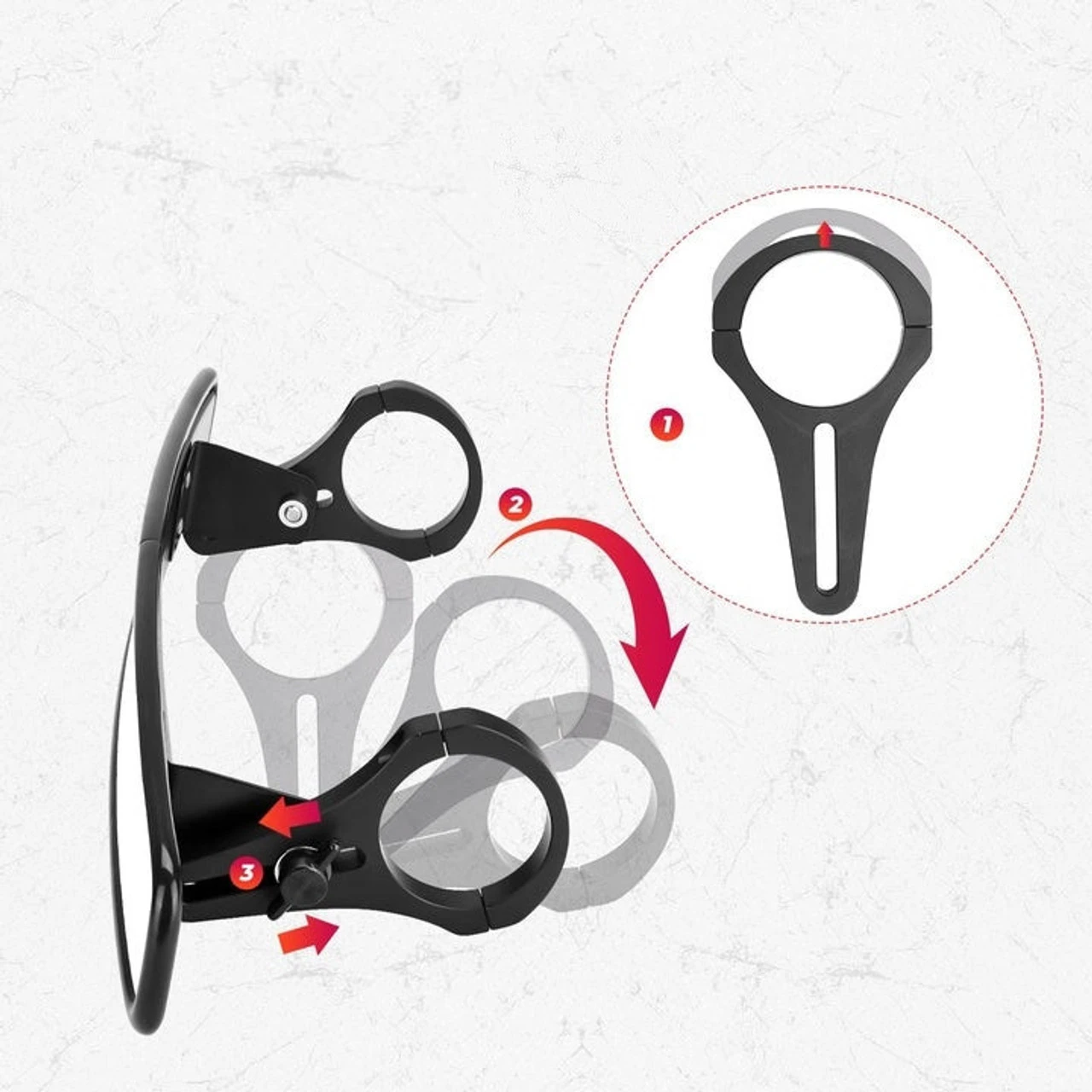 Polaris Ranger Rear View Mirror With 2" Clamps By Kemimoto 4 Polaris Ranger Rear View Mirror With 2" Clamps By Kemimoto - Image 2