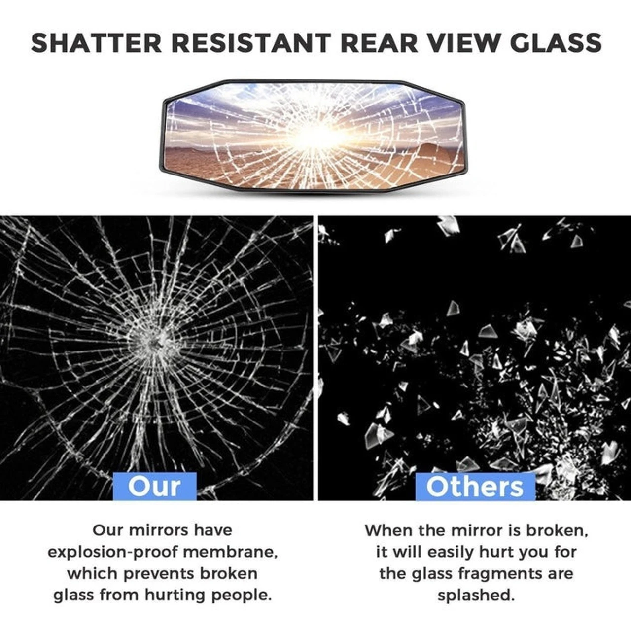 Polaris Ranger 800 Rear View Center Mirror By Kemimoto 6 Polaris Ranger 800 Rear View Center Mirror By Kemimoto - Image 4