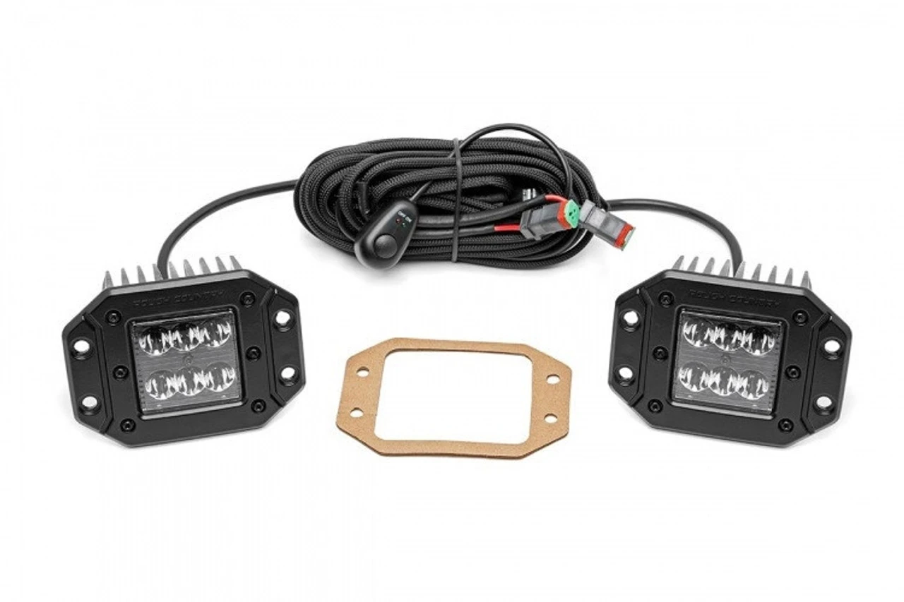 Polaris Ranger 2-inch Square Flush Mount Cree LED Lights - (Pair | Black Series) By Rough Country 6 Polaris Ranger 2-inch Square Flush Mount Cree LED Lights - (Pair | Black Series) By Rough Country - Image 4