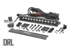 Polaris Ranger 12-inch Cree LED Light Bar - (Single Row | Black Series W/ Cool White DRL) By Rough Country