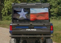Polaris Ranger 1000 Scratch Resistant Texas Flag Printed Rear Windshield By SuperATV