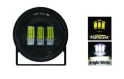Polaris Ranger 4 Inch 30w Black Spot Round Pod With RGB Accent Non-Adjustable By Quake LED
