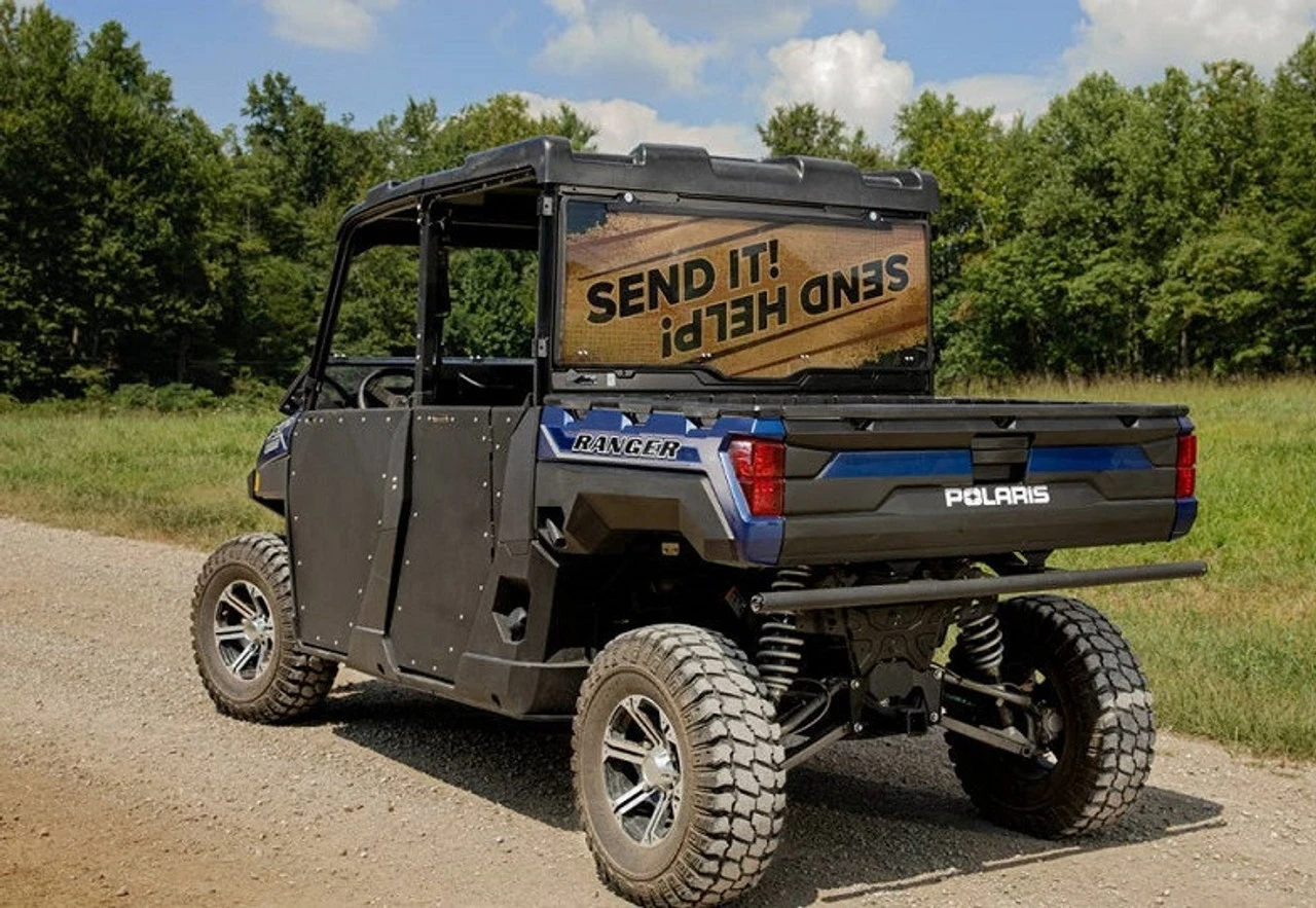 Polaris Ranger 900 Scratch Resistant Send It Printed Rear Windshield By SuperATV 6 Polaris Ranger 900 Scratch Resistant Send It Printed Rear Windshield By SuperATV - Image 4