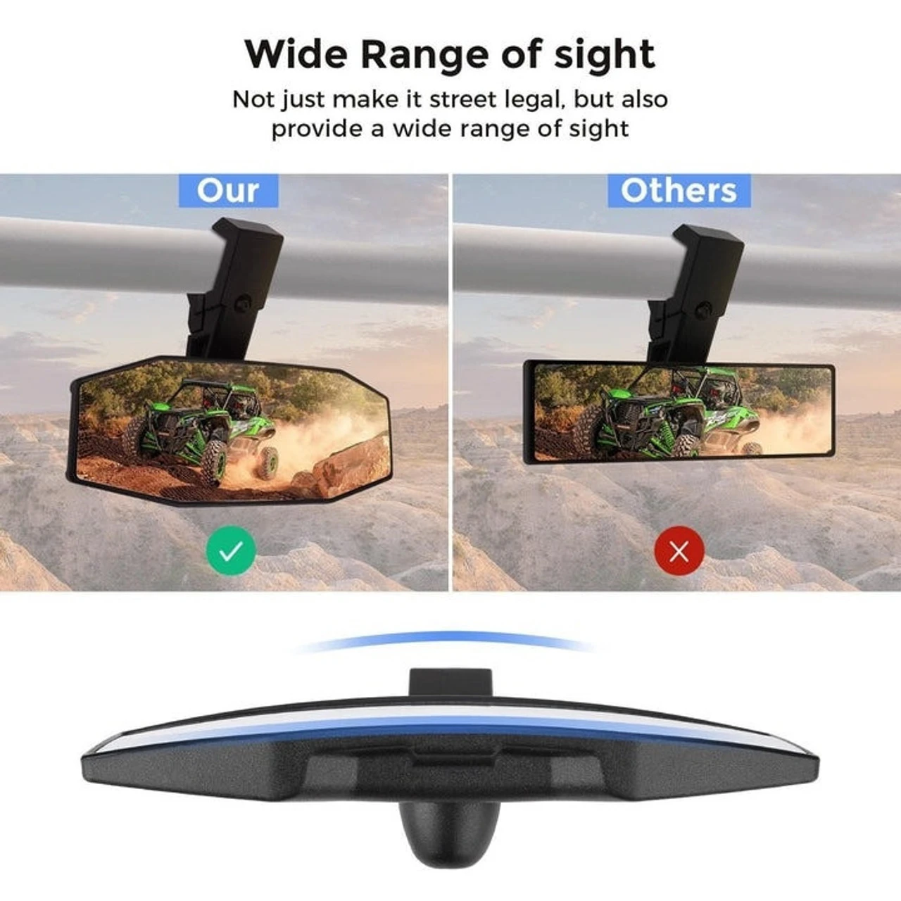 Polaris Ranger 800 Rear View Center Mirror By Kemimoto 4 Polaris Ranger 800 Rear View Center Mirror By Kemimoto - Image 2