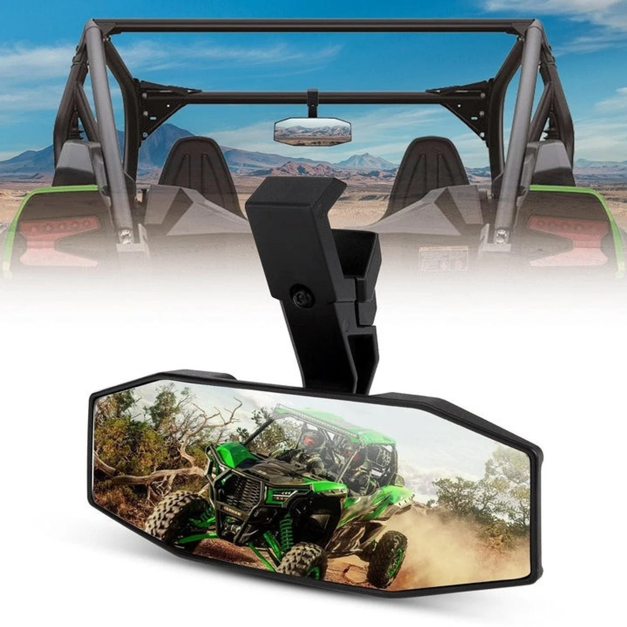 Polaris Ranger 800 Rear View Center Mirror By Kemimoto 3 Polaris Ranger 800 Rear View Center Mirror By Kemimoto