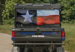 Polaris Ranger 1000 XP Scratch Resistant Texas Flag Printed Rear Windshield By SuperATV