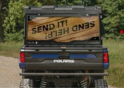 Polaris Ranger 900 Scratch Resistant Send It Printed Rear Windshield By SuperATV