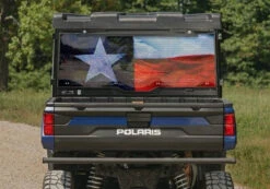 Polaris Ranger 900 Scratch Resistant Texas Flag Printed Rear Windshield By SuperATV