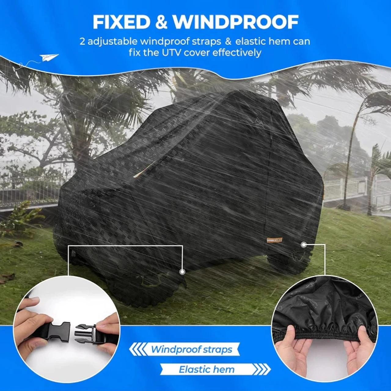 Polaris Ranger 420D Heavy Duty Waterproof Cover By Kemimoto - Image 5