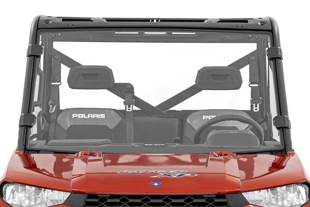Polaris Ranger 900/1000 Full Windshield (Scratch Resistant) By Rough Country 3 Polaris Ranger 900/1000 Full Windshield (Scratch Resistant) By Rough Country